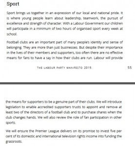 Labour on sport